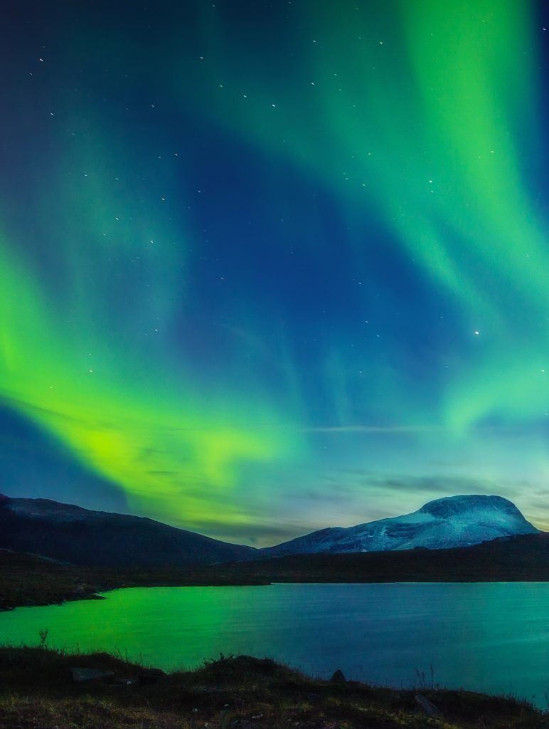 Aurora Boreal, Suecia, Lago