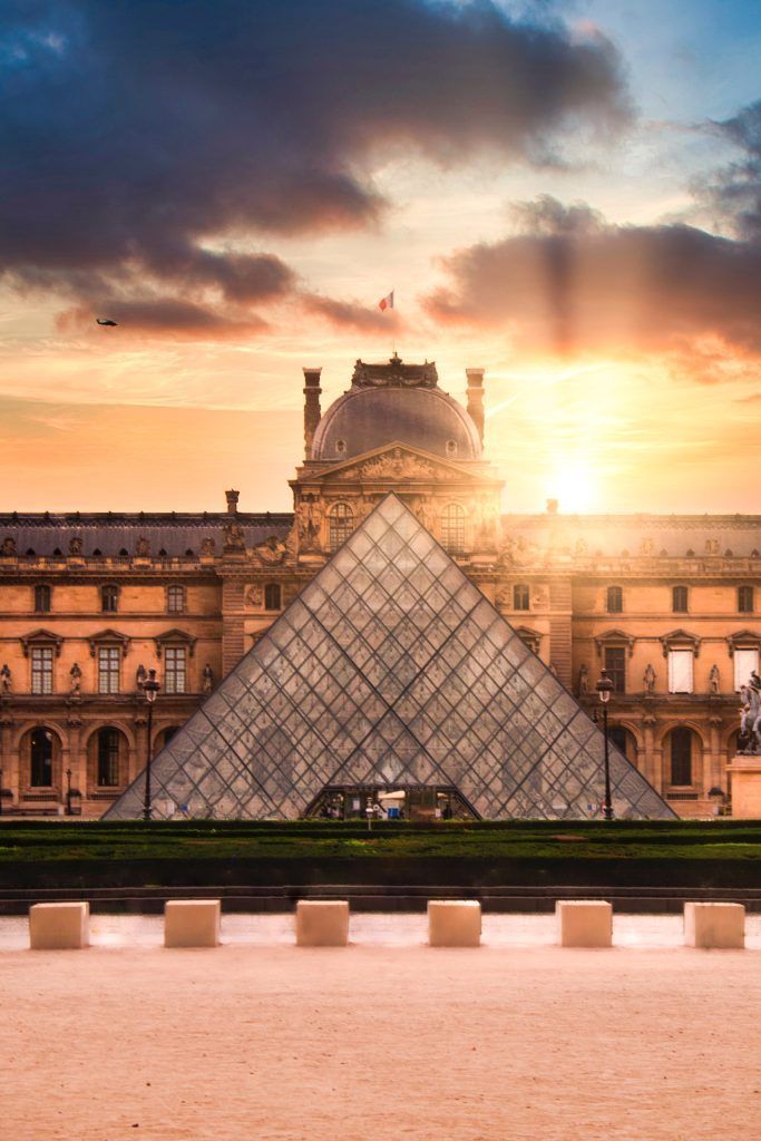 Museo del Louvre, Atardecer, Paris