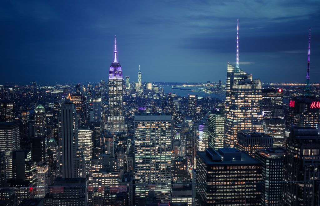 skyline, new york, fotografía nocturna